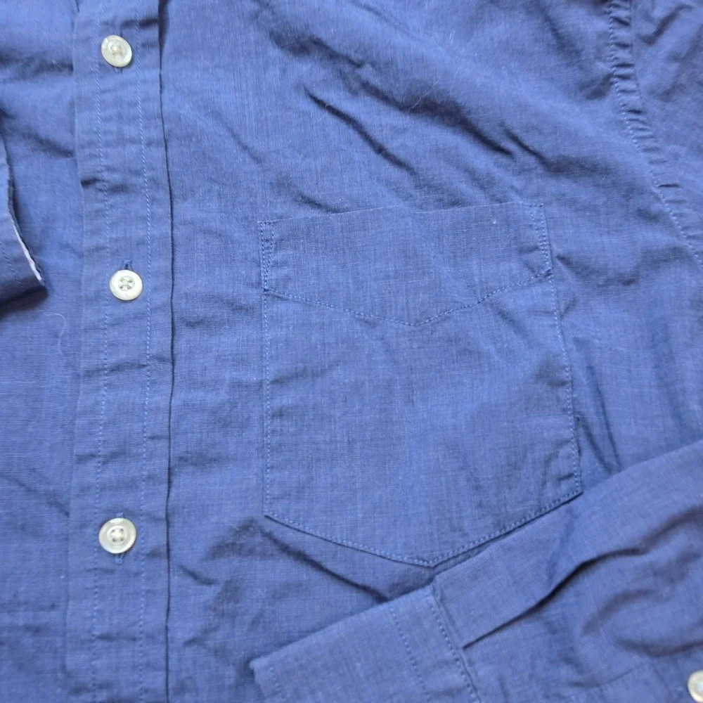 Banana Republic Grant Slim Fit Shirt Mens Large Blue Luxe Stretch Poplin Casual